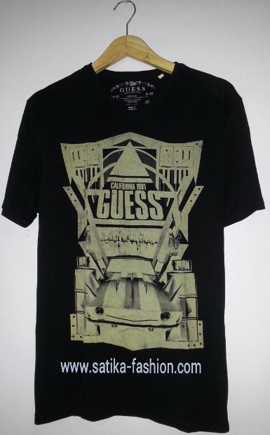 MSS5402Black เสื้อยืดคอวี แบรนด์ GUESS ของแท้ 